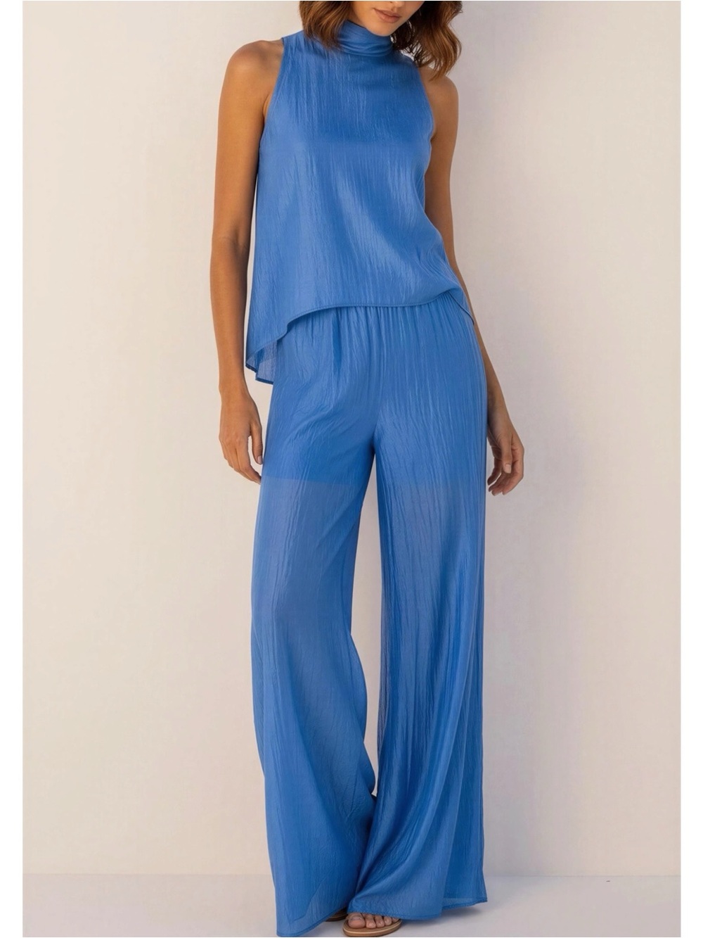 JAKI LONDON Clotilde Lightweight Trousers, Azure Blue, XS